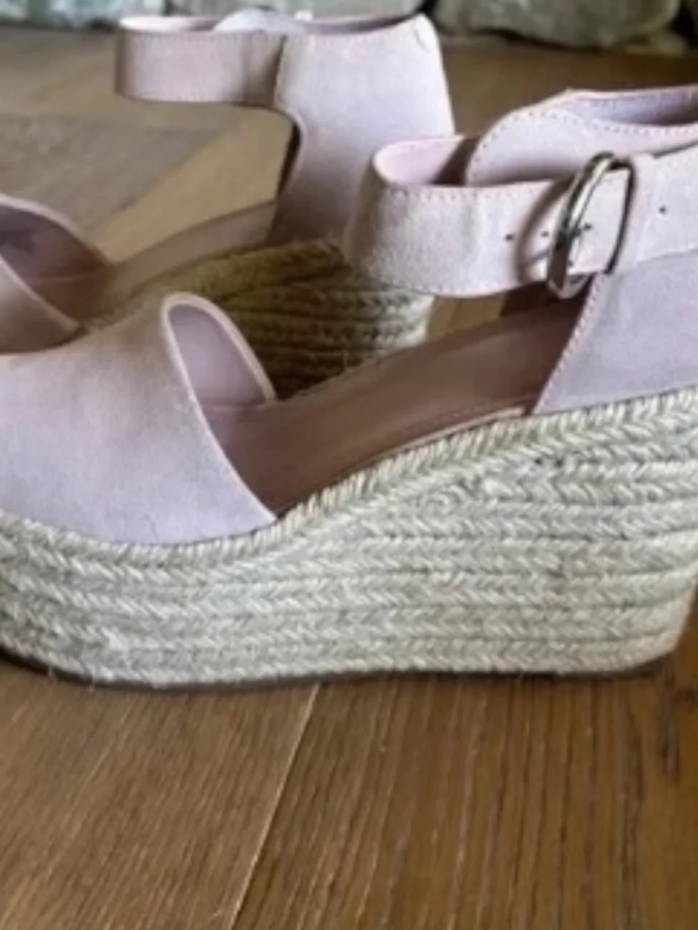 Marc Fisher Alida Espadrille Wedge Sandal Blush Pink Nude Size 10 Platform NEW
